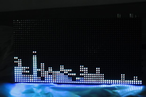 32*64 RGB LED Display Music Spectrum and Clock