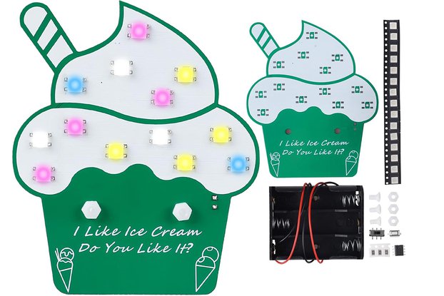 DIY Colorful Ice Cream SMD Soldering Practice Kit