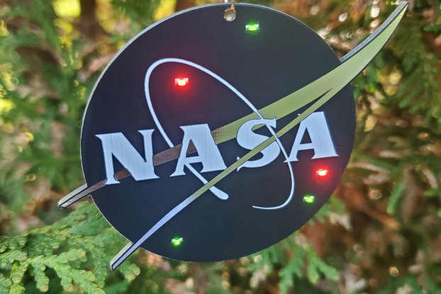 Light Up Nasa Logo Christmas Ornament from PCB