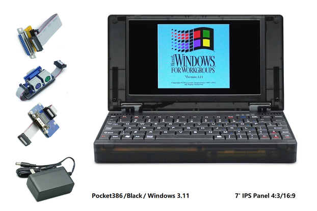 Pocket386 Retro DOS Computer 386SX-40Mhz Black