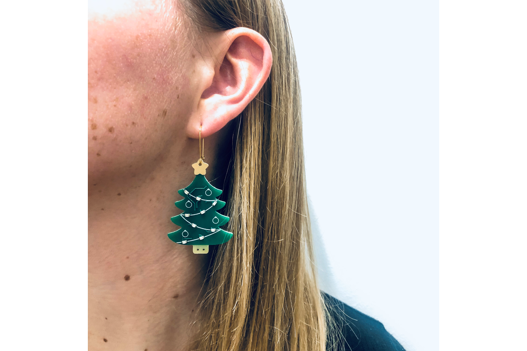 PCB Christmas Tree Earrings 1