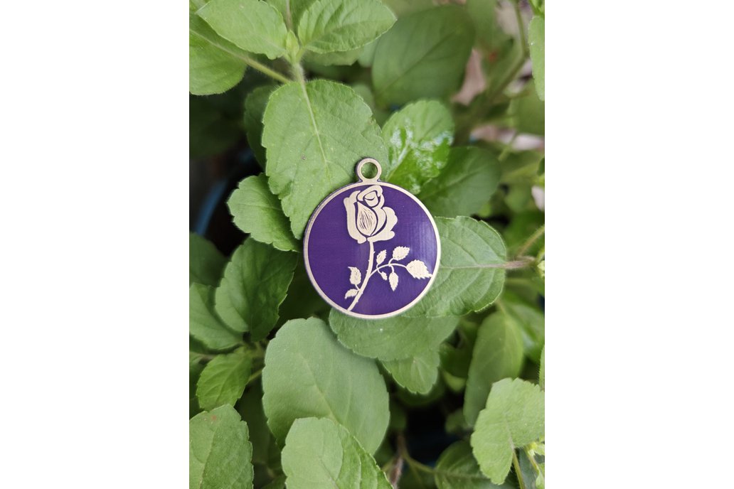 Elegant Gold plated PCB Rose Pendant 1
