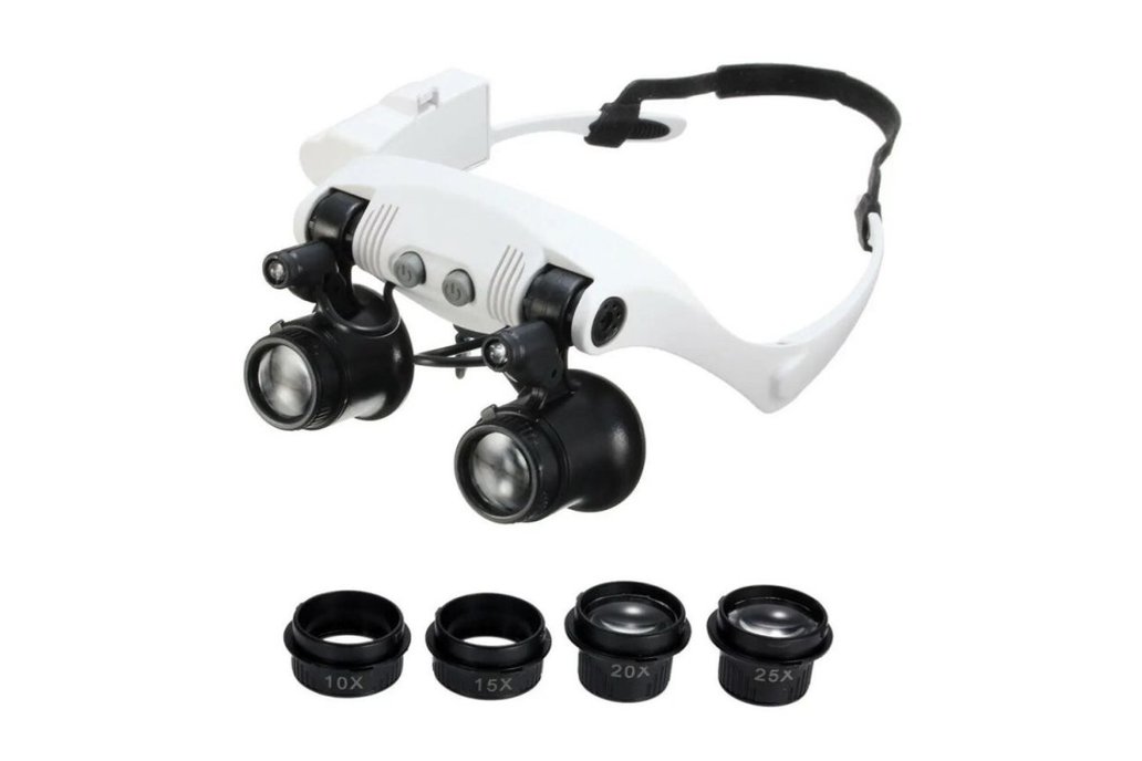 8 Lens 10x 15x 20x 25x LED  Repair Magnifier Loupe 1
