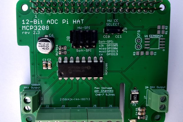 12-Bit/8-Channel ADC HAT for Raspberry Pi