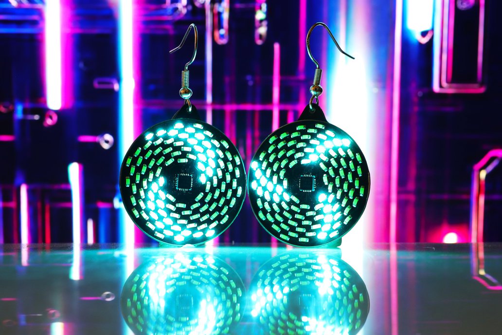 Supercapacitor 20 LED earrings / necklace from Bobricius on Tindie