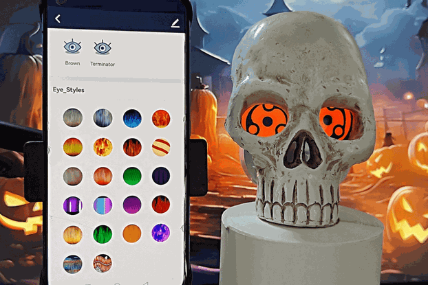 Halloween Electronic Eye Skull with App Control