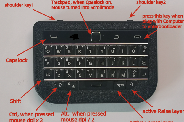 Q20 USB keyboard with Trackpad