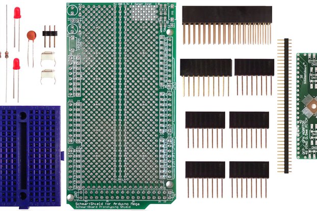 SchmartBoard|ez 0.5mm Pitch, 48 Pin QFP/QFN Arduino Mega Shield Kit