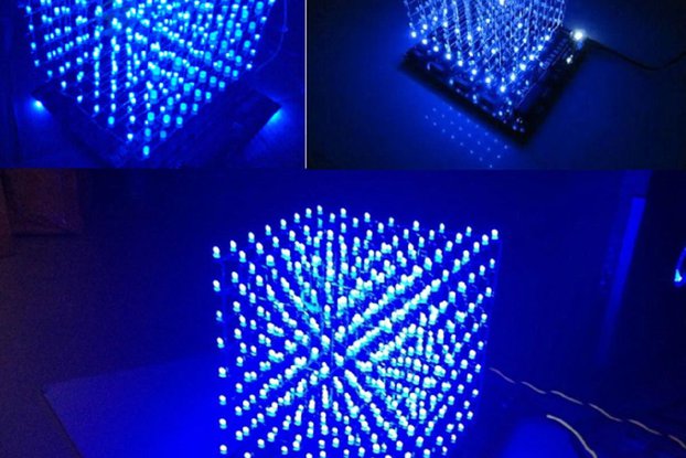 3D Light Cube Kit 8x8x8 Blue LED