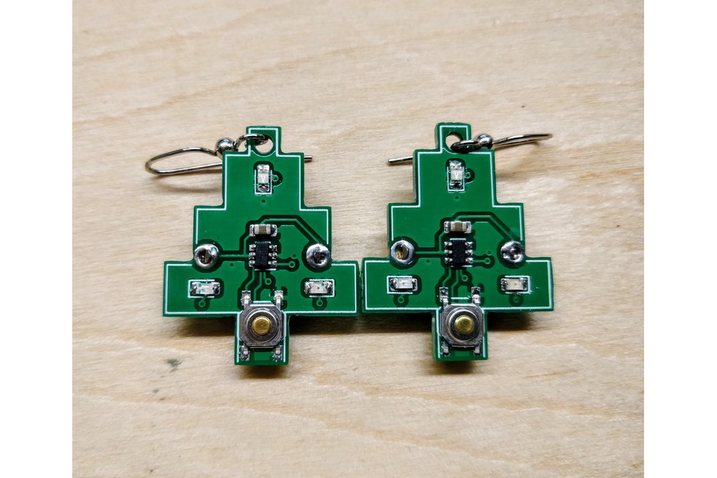 Flashing Circuit Board Christmas Tree Earrings 1