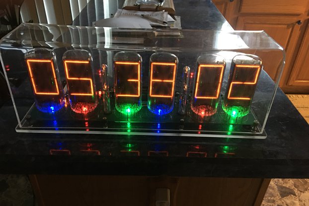 B7971 six digit Nixie clock with WiFi & text