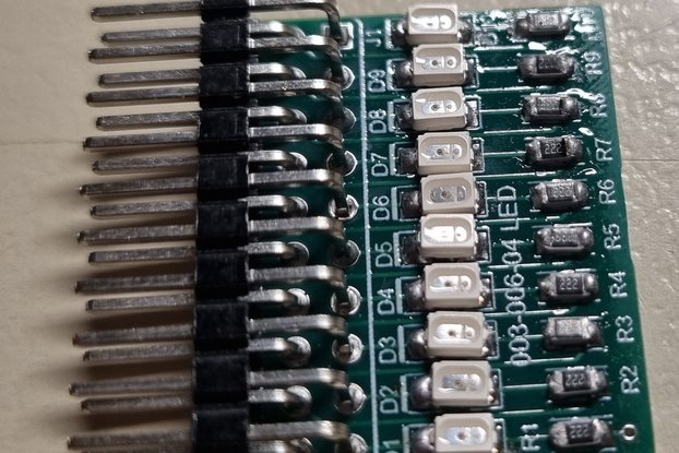 10 LEDs board for GPIO testing