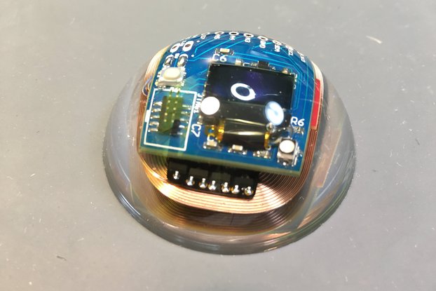 BLE with OLED and Qi  in Crystal Clear Resin