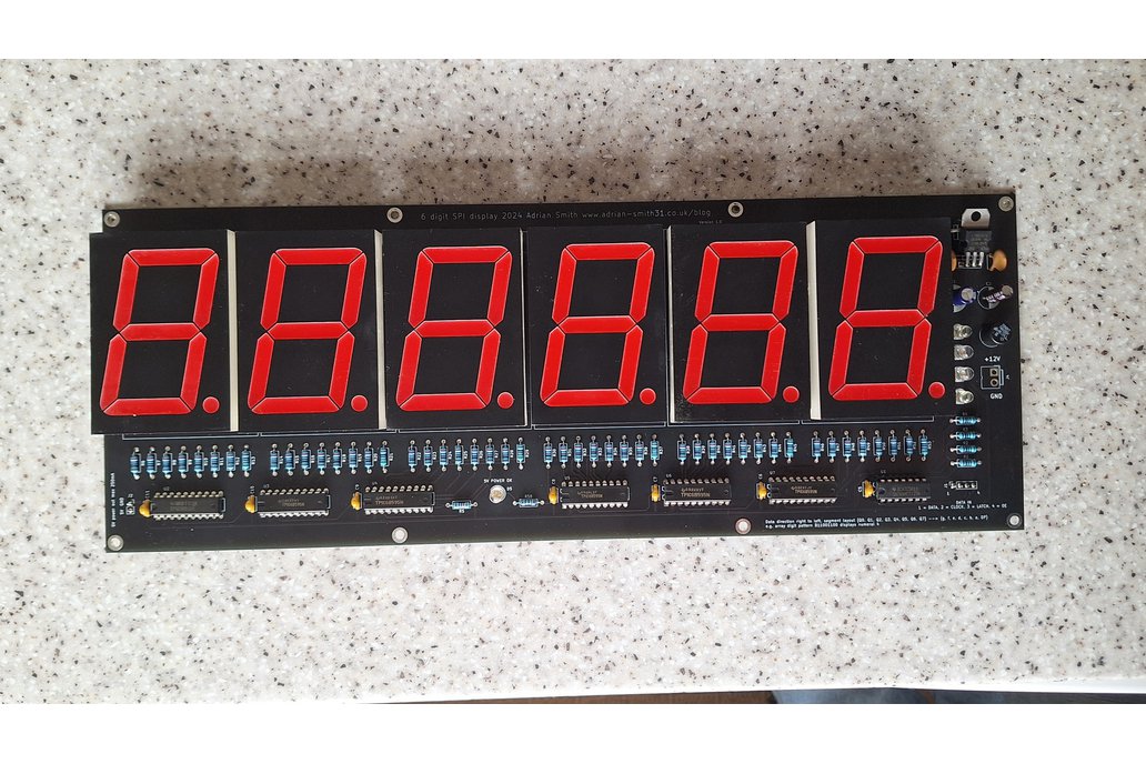 Large 2.3" 6 digit 7 segment display board (red) 1