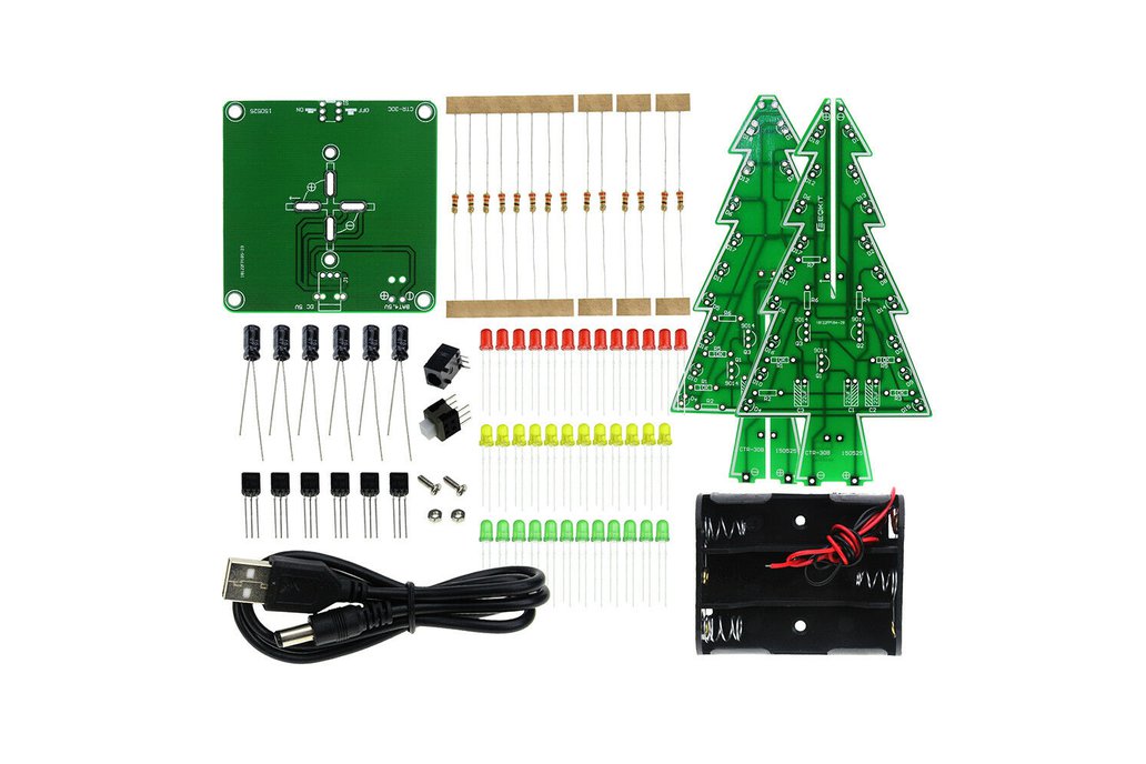 DIY 3D LED Flashing Christmas Tree Circuit Kit Gli 1