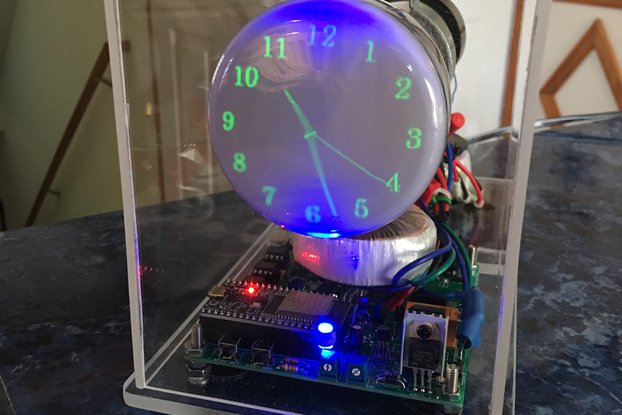 Oscilloscope Clock 3BP1 CRT assembled with wifi