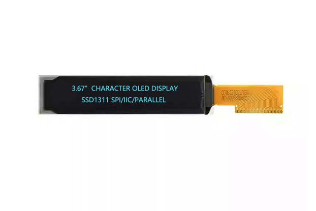 SPI/I2C 3.67" oled 16x2 character display module