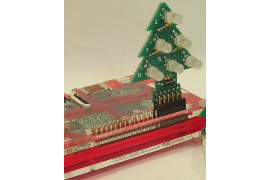 Self-solder RGB Xmas Tree for Raspberry Pi 1