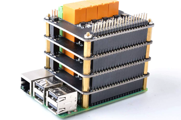 Raspberry Pi 4-Channel Relay HAT, Stackable