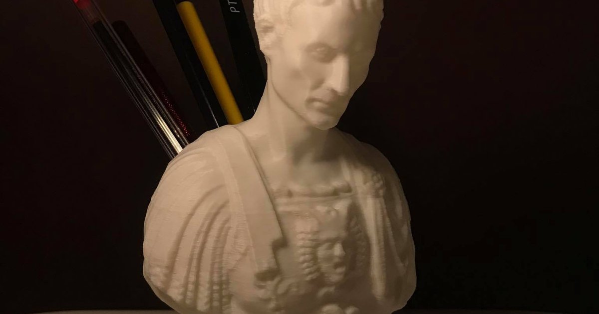 Julius Caesar 3D Printed Pencil Holder from print_1diea on Tindie