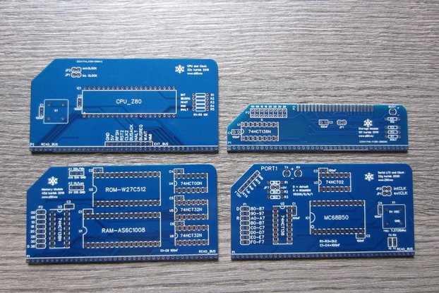 PCBs for a Basic Modular 8-bit Computer (4 PCBs)