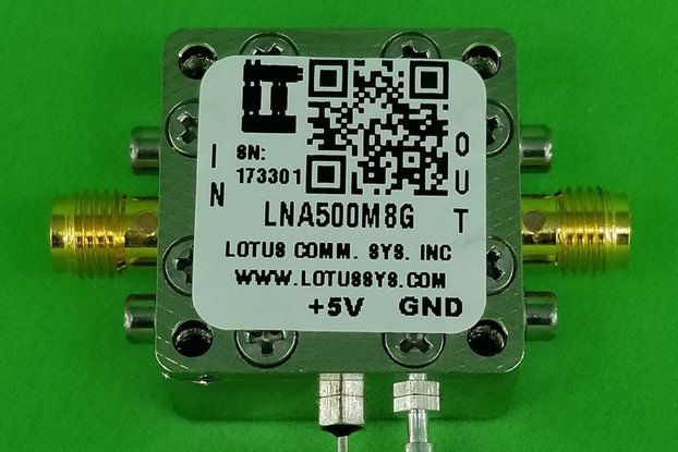 Amplifier LNA 1.3dB NF 0.5GHz to 8GHz 21dB Gain