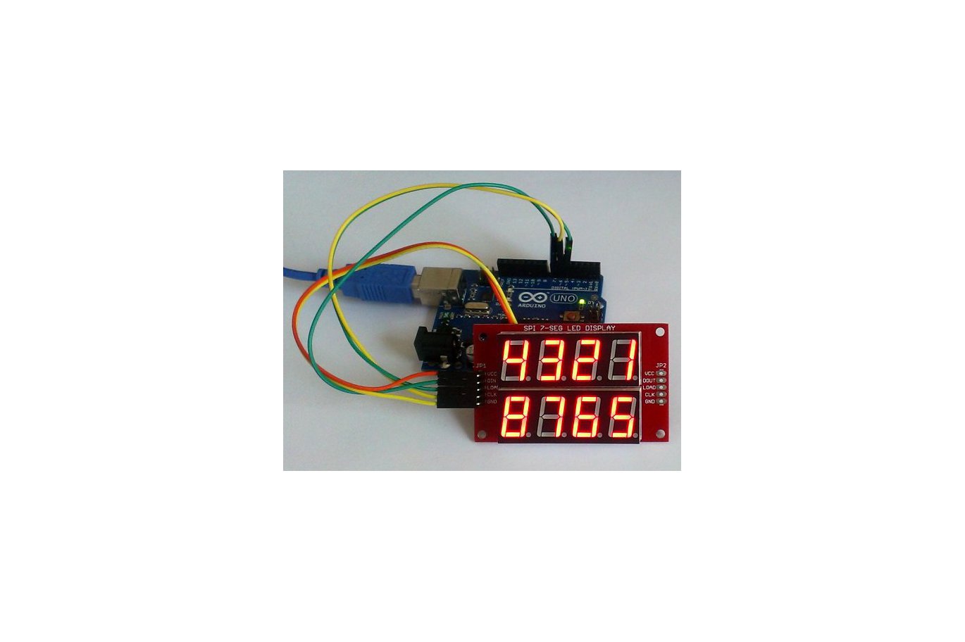 Double row 4-digit seven segment LED display-RED from Embedded Lab on ...