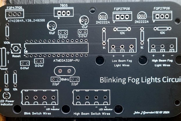 Motorcycle Fog Lights PCB, blink option for safety