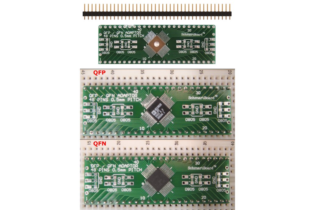 SchmartBoard|ez .5mm Pitch, 48 Pin QFP & QFN Adapter 1