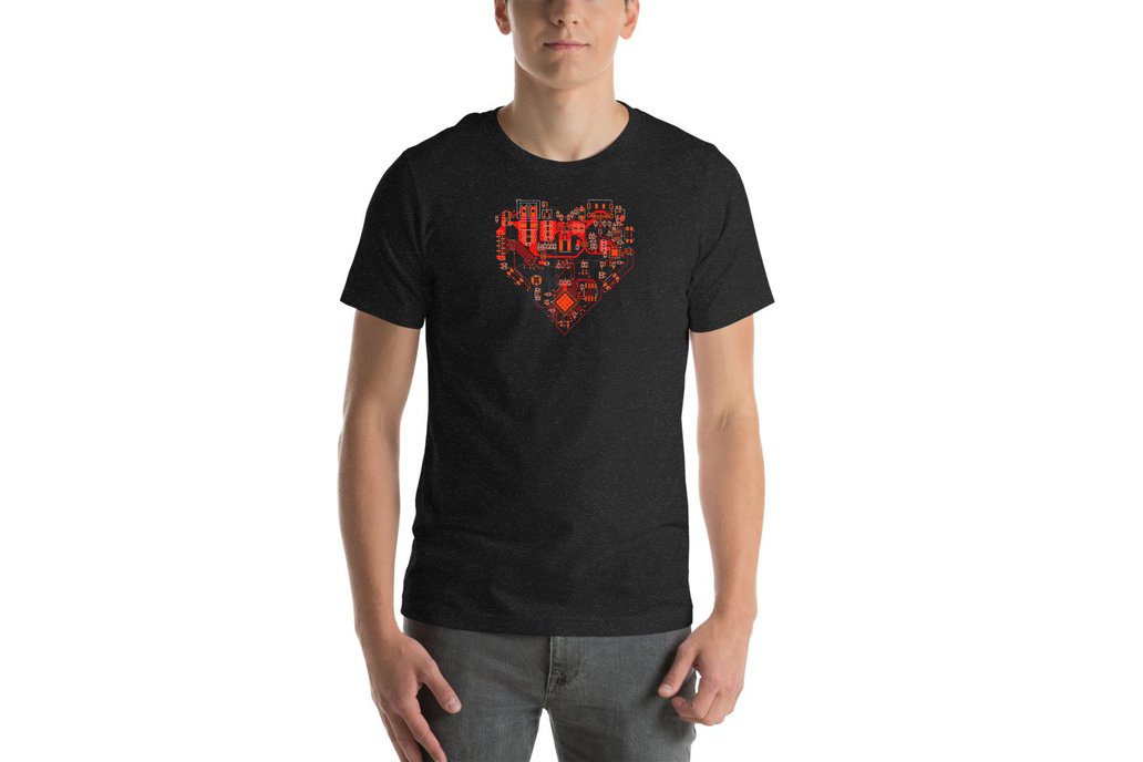 PCB_Heart Short-Sleeve Unisex T- 1