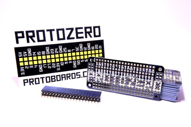 2x Black ProtoZero PCBs + Headers + GPIO Stickers