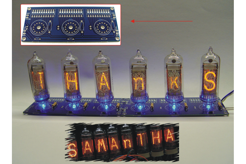 Nixie N19A IN19B IN14 carrier PCB for static text 1