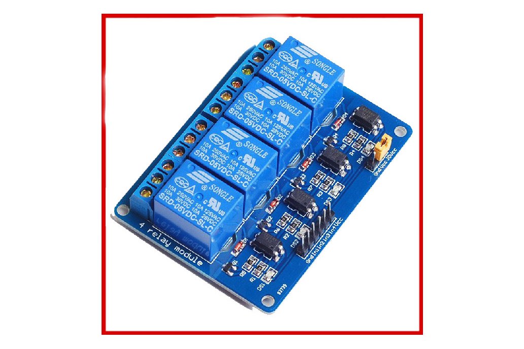 2pcs Four-path relay module Opto-coupler isolation 1