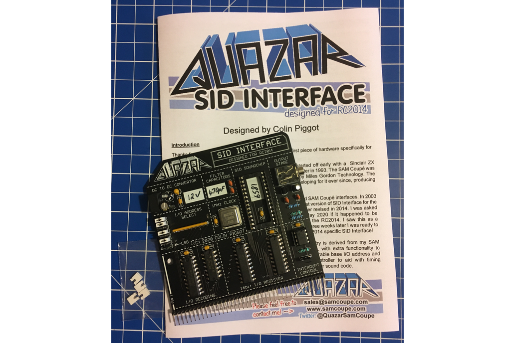 SID Sound Chip Interface, for RC2014 & compatibles 1