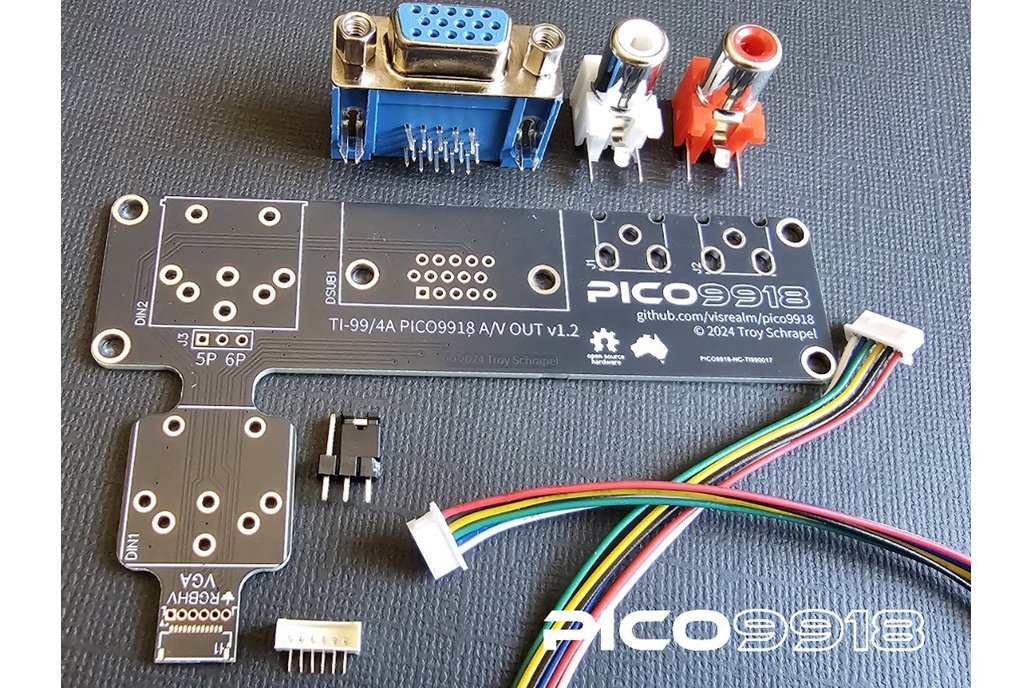PICO9918 VGA no-cut mod for TI-99/4A 1