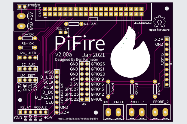 Pellet Smoker Controller - PiFire 3 probe