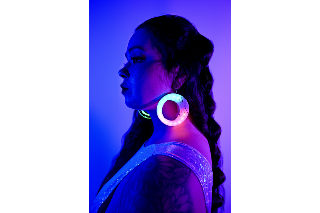 Lunar Earrings ☾ Large Sound Reactive LED Earrings 1