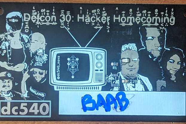 Half-assed DC30 Hacker Homecoming Nametag