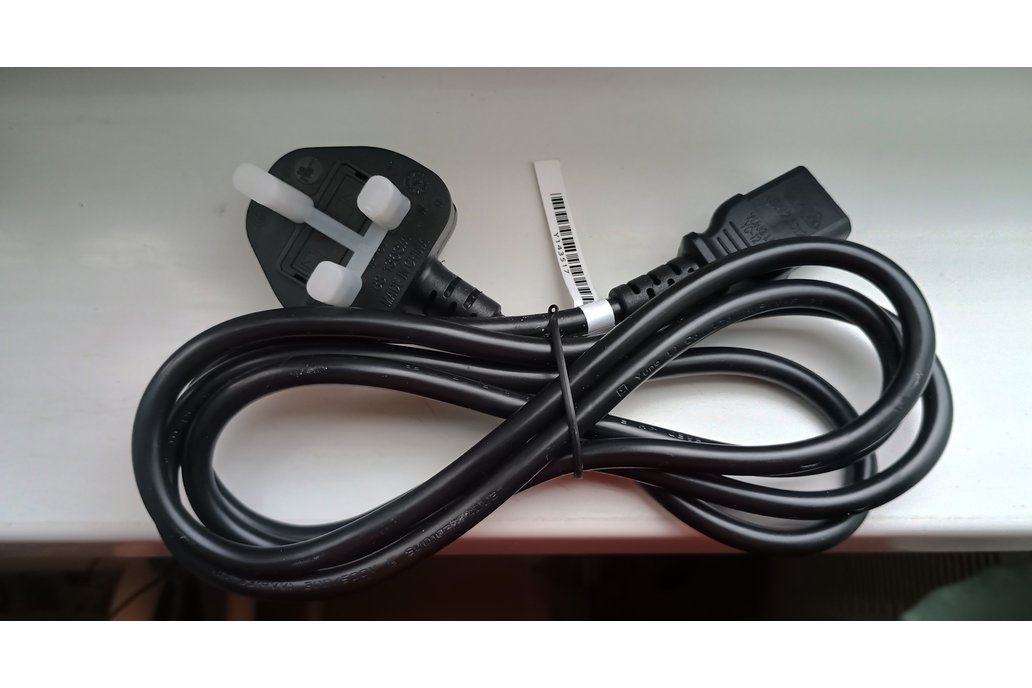 2xUK Mains Power Cable (Type G to IEC C13), 1.8m 1
