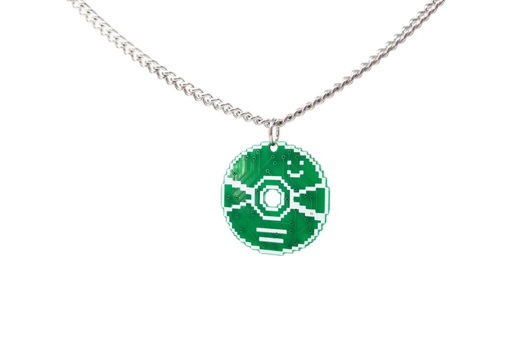 Happy CD Circuit Board Necklace 1