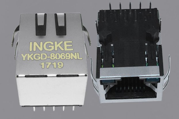 XFGIG8TA-CLGY1-4MS Gigabit RJ45 connector with LED