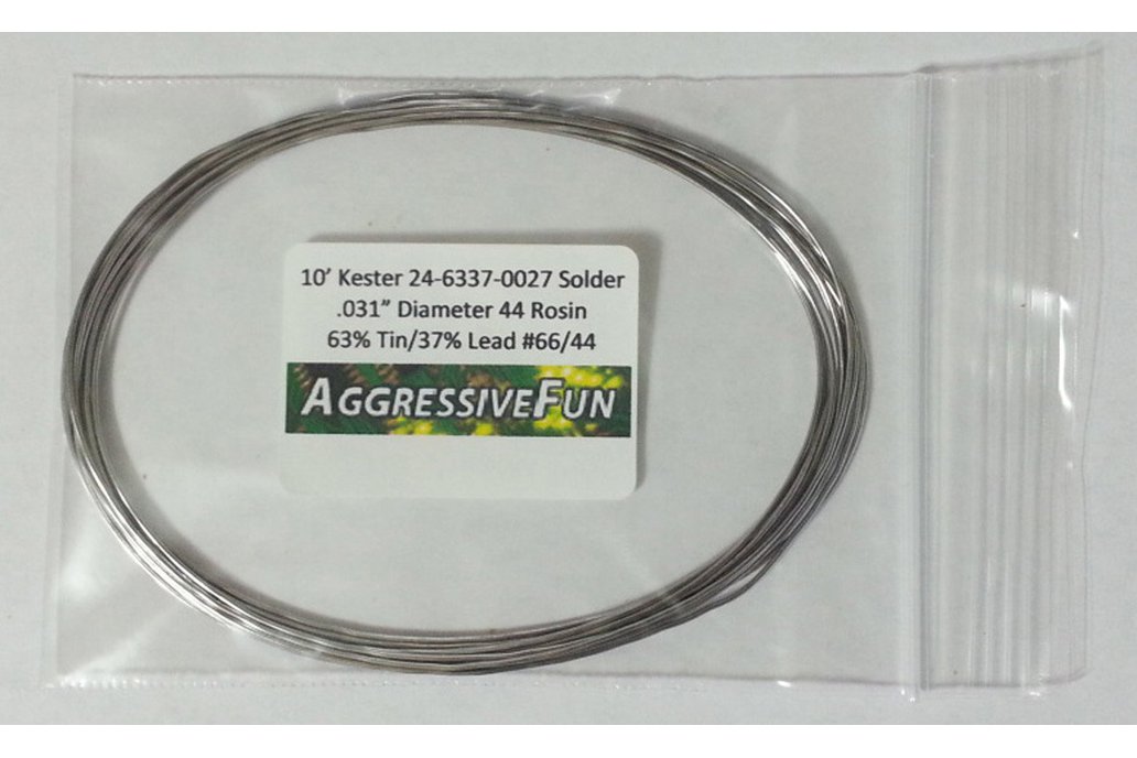 10ft Kester Solder .031" 63/37 Tin Lead Rosin Core 1