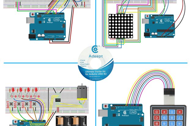 Adeept Ultimate Starter Kit for Arduino UNO,C Code