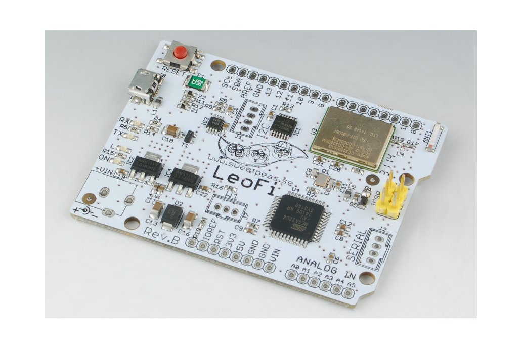 SweetPea LeoFi, a WiFi enabled, Arduino Leonardo compatible board. 1