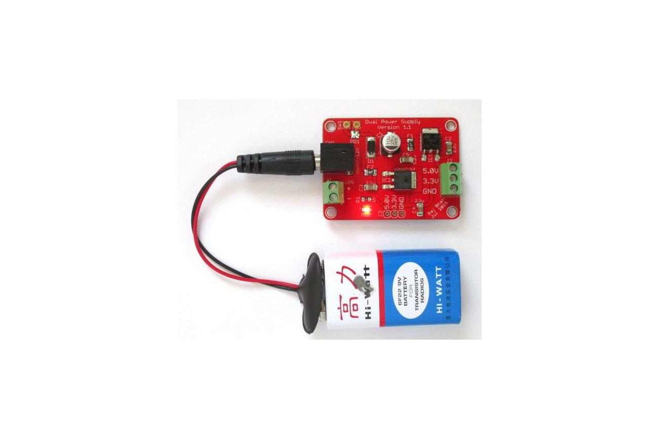 Dual regulated power supply (5.0V/3.3V) board from Embedded Lab on Tindie