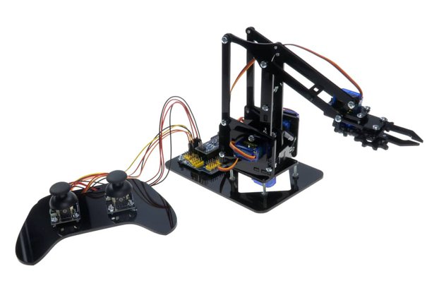 Plexi Robot Arm w/ Electronics - DIY Joystick Arm