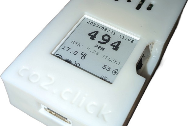 Connected CO2 sensor with integrated battery