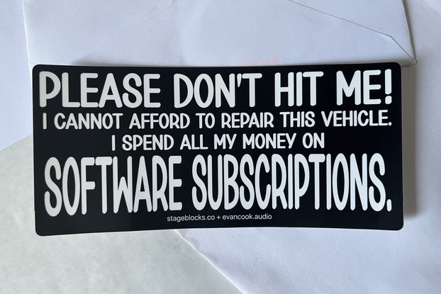 software subscriptions bumper sticker