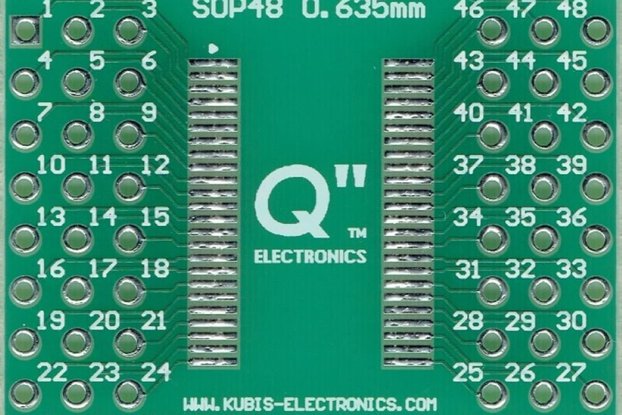 QSOP48, SSOP48 0.635mm(0.025") to 2 x IDC3x8.