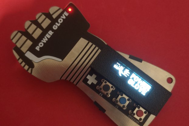The Power Glove Badge with OLED SCREEN